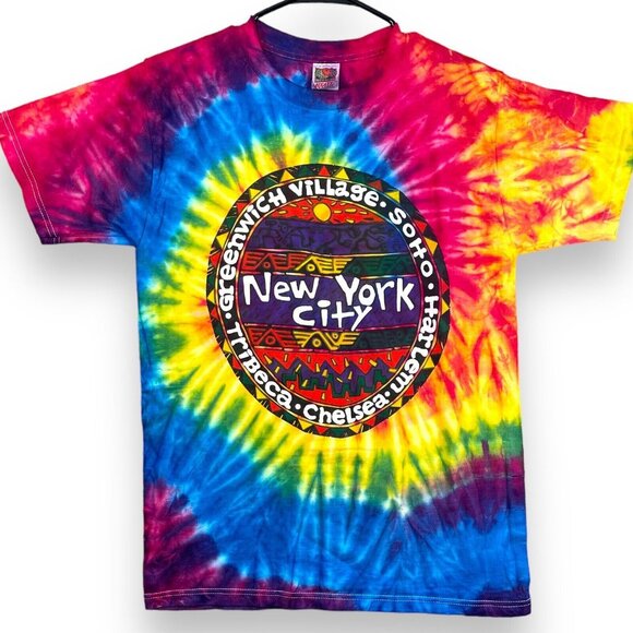Tie Dye Fruit Of The Loom T-Shirt Men's Size Medium New York City Custom Tie Dye - Picture 1 of 7